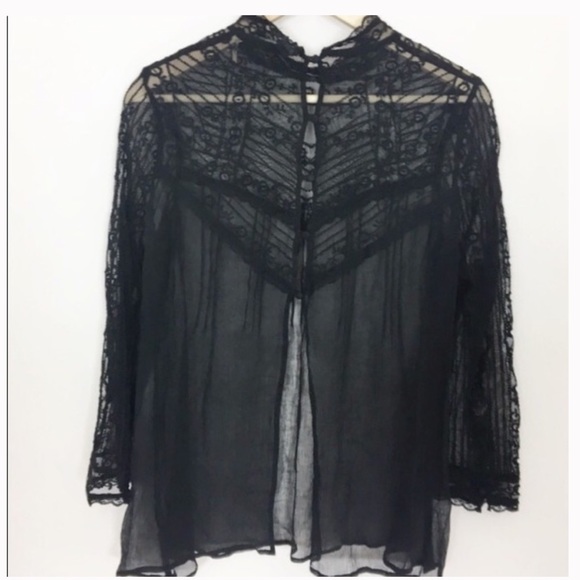 Urban Outfitters Tops - Urban Outfitters Kimchi sheer black lace blouse
